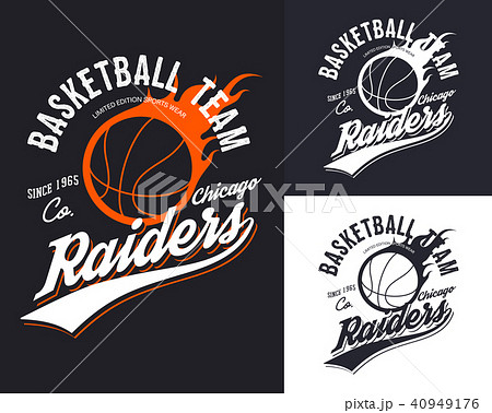 Set of isolated basketball logo for Chicago team Set of isolated basketball logo for Chicago team 40949176