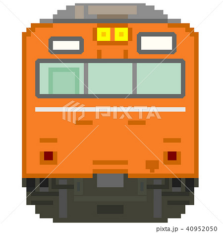 ドット絵風の通勤電車 103系高運転台atc 橙 のイラスト素材