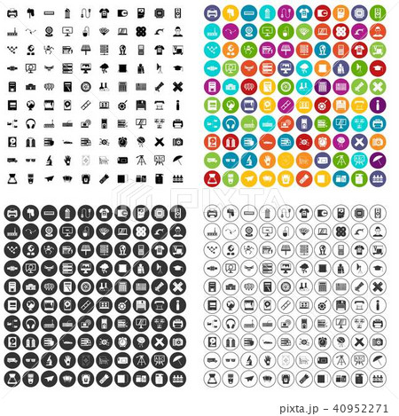100 printer icons set vector variant 40952271