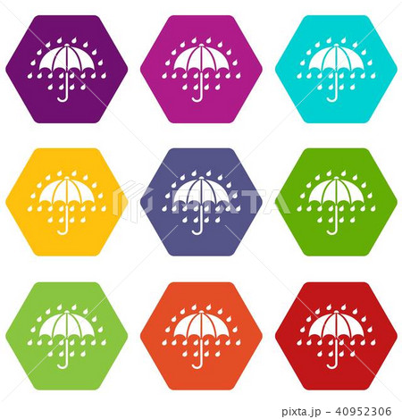 Umbrella icons set 9 vector Umbrella icons set 9 vector 40952306