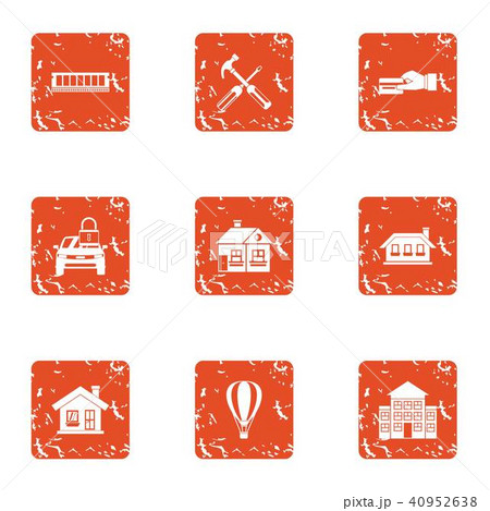 Payment resource icons set, grunge style 40952638