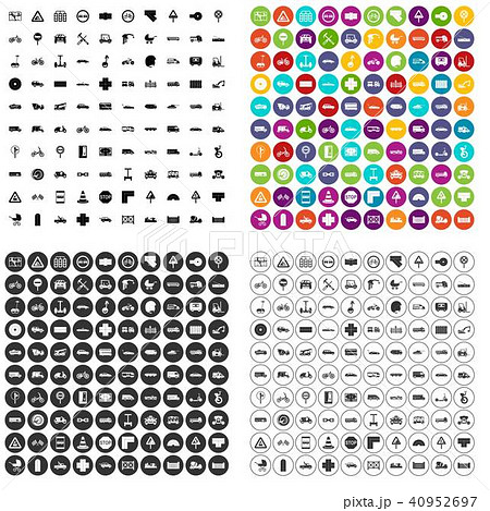 100 road icons set vector variant 100 road icons set vector variant 40952697