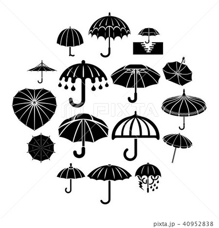 Umbrella icons set, simple style 40952838