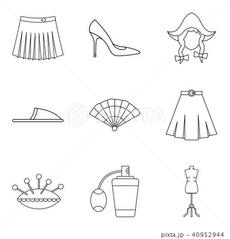 Trading house icons set, outline style 40952944