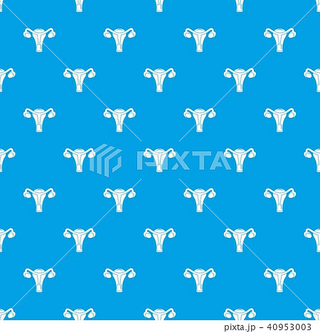 Female reproductive organ pattern vector seamless blue 40953003