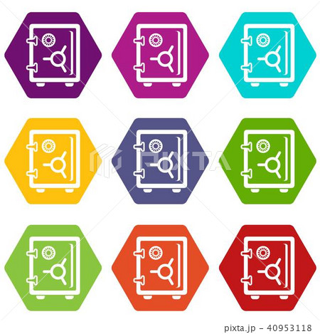 Safe icons set 9 vector Safe icons set 9 vector 40953118