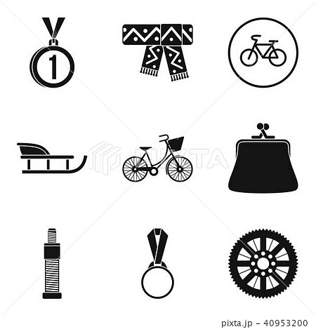 Women sport icons set, simple style 40953200