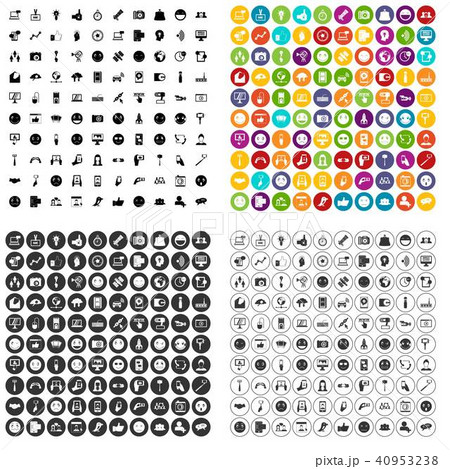 100 social media icons set vector variant 40953238