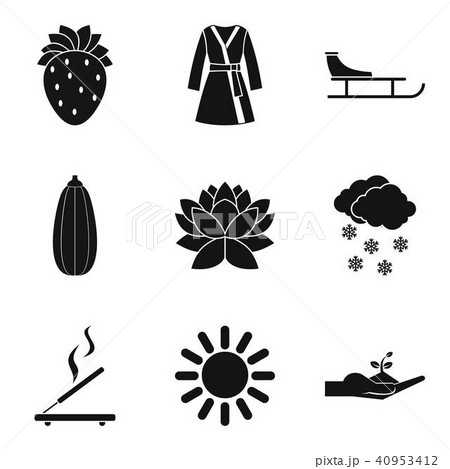 Female organism icons set, simple style 40953412