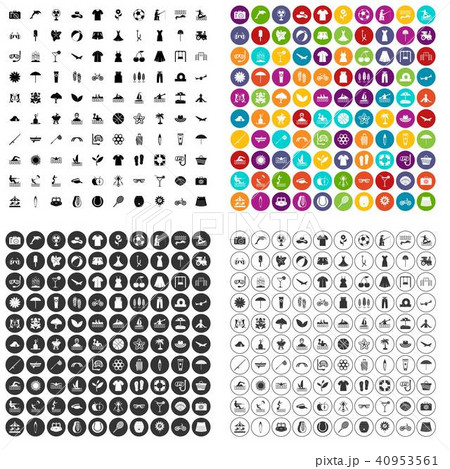 100 summer icons set vector variant 100 summer icons set vector variant 40953561