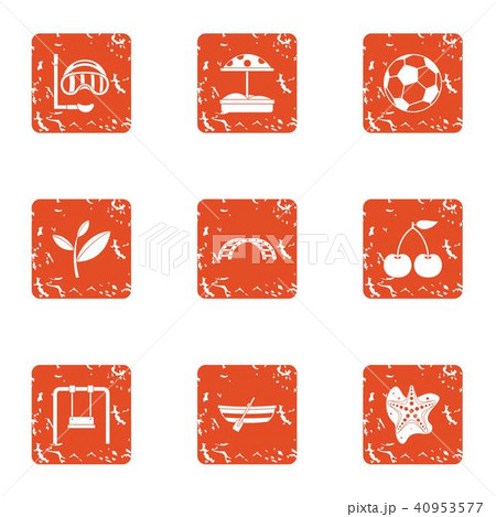 Ulysses icons set, grunge style 40953577