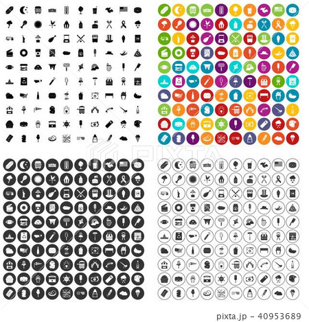 100 street food icons set vector variant 100 street food icons set vector variant 40953689