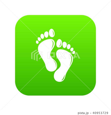 Footprints icon green vector 40953729