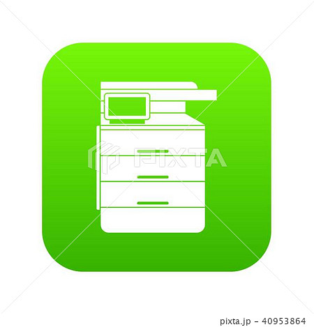 Multipurpose device, fax, copier and scanner icon digital green 40953864
