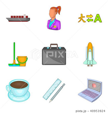 Technological process icons set, cartoon style Technological process icons set, cartoon style 40953924