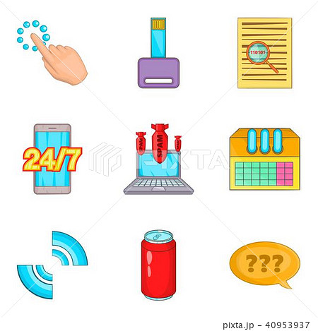 Work creation icons set, cartoon style 40953937