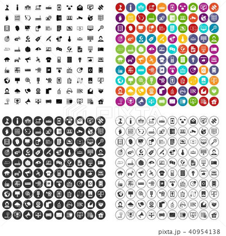 100 telecommunication icons set vector variant 40954138