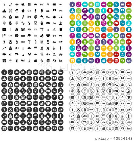 100 tourist attractions icons set vector variant 100 tourist attractions icons set vector variant 40954143