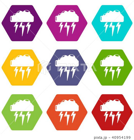 Atmospheric electricity icons set 9 vector 40954199