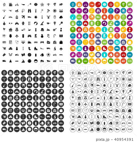 100 toys for kids icons set vector variant 100 toys for kids icons set vector variant 40954391