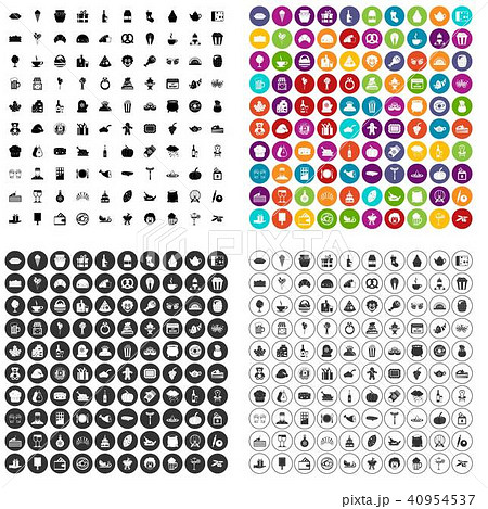 100 bounty icons set vector variant 40954537
