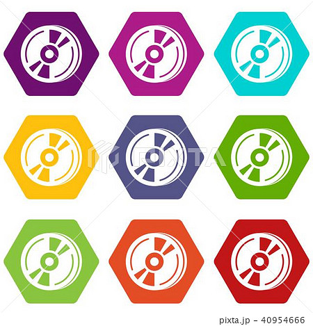 Cd icons set 9 vector 40954666