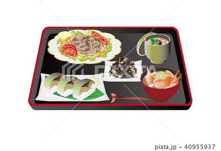 今日のご飯牛冷しゃぶと鯖寿司 40955937