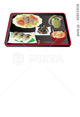 今日のご飯牛冷しゃぶと鯖寿司 40955938