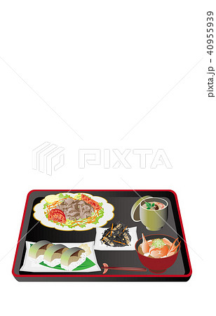 今日のご飯牛冷しゃぶと鯖寿司 40955939