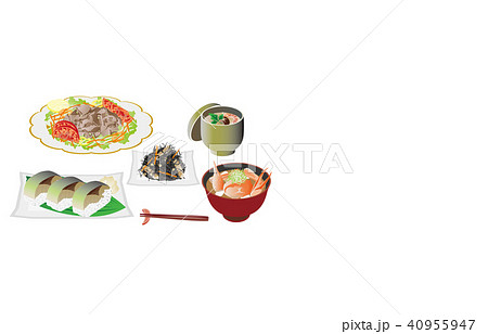 今日のご飯牛冷しゃぶと鯖寿司 40955947