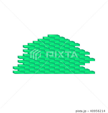 Brick wall in cyan design on white background 40956214