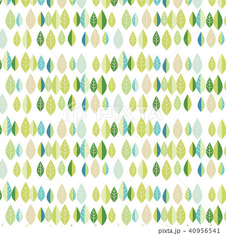 北欧風 葉っぱグリーンパターンのイラスト素材
