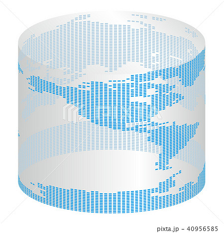 ベクター イラスト 地球 世界地図 デザイン 円柱 ドットのイラスト素材