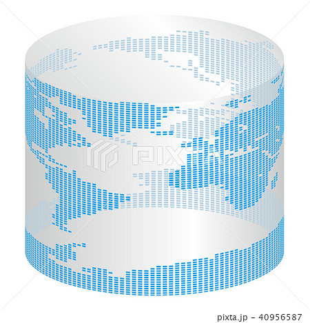 ベクター イラスト 地球 世界地図 デザイン 円柱 ドットのイラスト素材