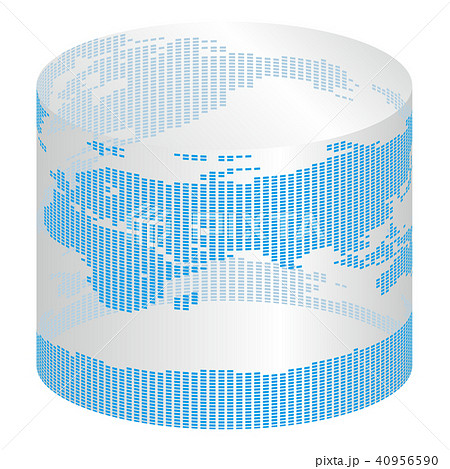 ベクター イラスト 地球 世界地図 デザイン 円柱 ドットのイラスト素材