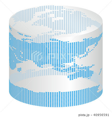 ベクター イラスト 地球 世界地図 デザイン 円柱 ドットのイラスト素材