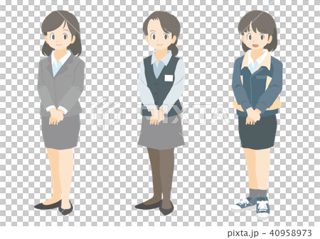仕事着姿の女性イラスト 40958973