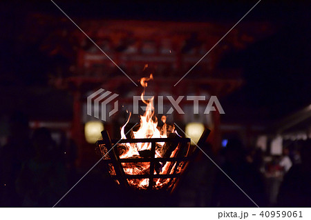 下鴨神社 名月管絃祭 篝火の写真素材