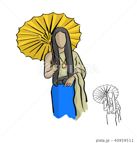 asian woman wearing thai traditional style cloth 40959511