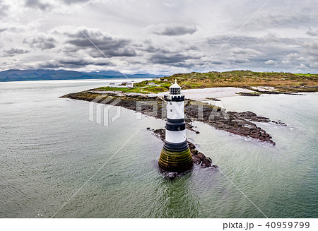 Aerial view of Penmon point lighthouse , Wales - United Kingdom 40959799