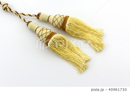 Yellow curtain tassel interior decoration. 40961730