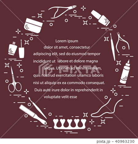 Silhouette of manicure and pedicure tools and Silhouette of manicure and pedicure tools and 40963230