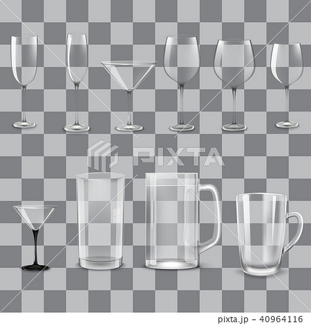 Transparent empty glasses set Transparent empty glasses set 40964116