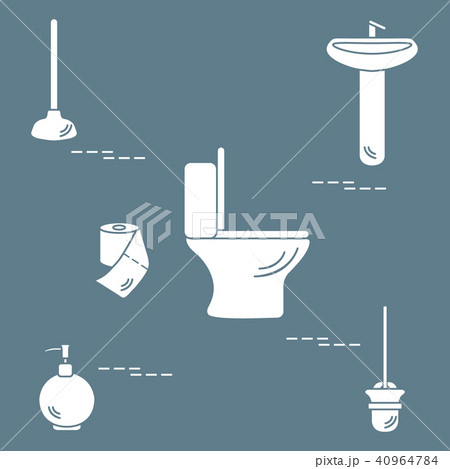 toilet bowl, washbasin, toilet paper, soap 40964784
