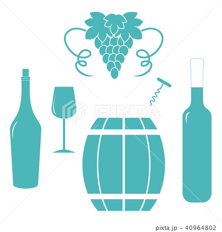 Stylized icon of a colored bottles, glass, 40964802