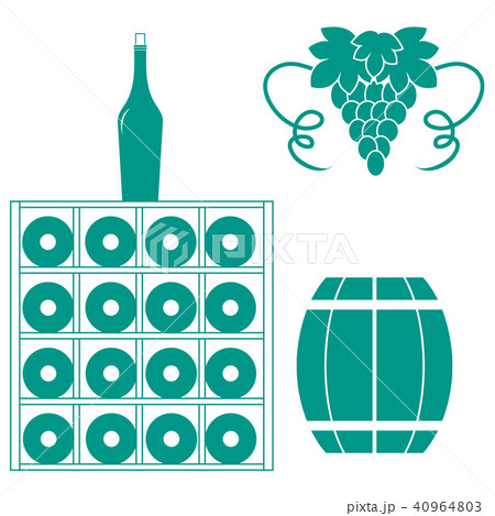 Stylized icon of a colored wine rack, bottles of 40964803