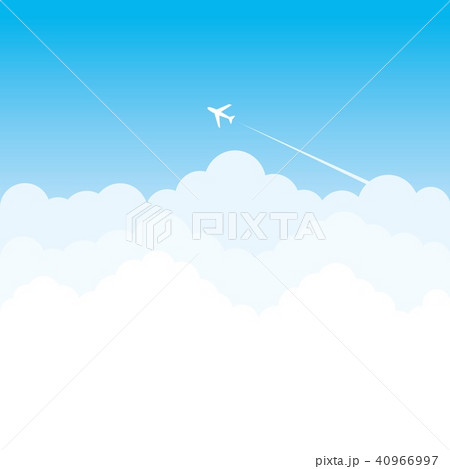 飛行機 入道雲 空のイラスト素材