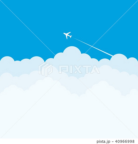 飛行機 入道雲 空のイラスト素材 40966998 Pixta