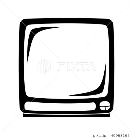 Black old television monitor silhouette 40968162