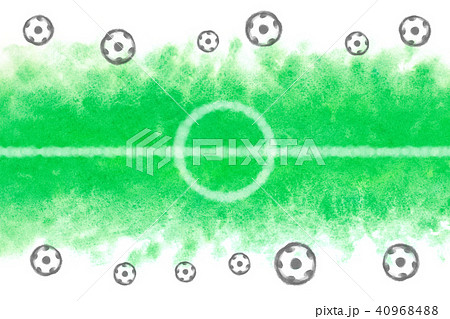 サッカー フィールド グリーン 水彩 背景のイラスト素材